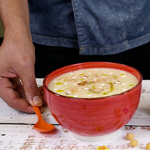 Receta de puré de garbanzo y berenjena para bebés.