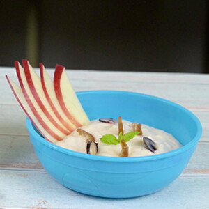 Receta para bebés de papilla de manzana con almendras y dátil