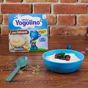 Receta para bebés de papilla de cereales con arándanos