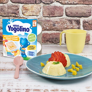 Gelatina con mango y melocotón para bebés a partir de 6 meses