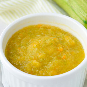 Puré de calabacín y ternera