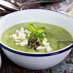 Crema helada de queso de cabra con calabacín