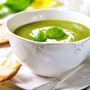 Crema de calabacín con lenguado