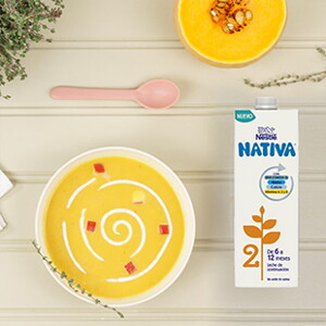 Cremoso de calabaza, manzana y tomillo