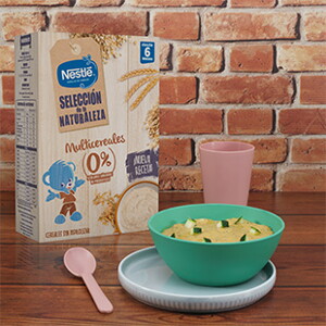 Puré de pavo, tomate, cereales y queso