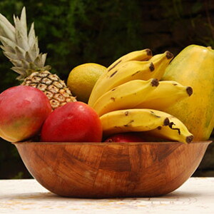 Papillotes de fruta con salsa de especias