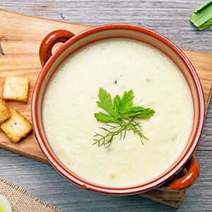 Puré de sémola con merluza