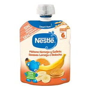 Puré frutas y galleta para bebés