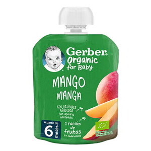 Bolsita puré de fruta GERBER Mango para bebés