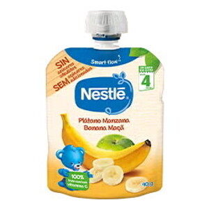 Puré de plátano y manzana para bebés